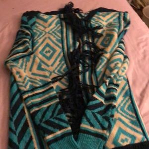 Aqua long sleeve coat